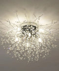 Super Cool Crystal Flush Mount Ceiling Light With Chrome Sputnik Firework Chandelier Design Eight Light Close To Ceiling Fixture