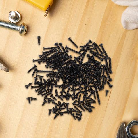 450 Piece Carbon Steel Self Tapping Screw Kit With Cross Head For Small Electronics And Home DIY Repairs, Weather Resistant Finish