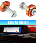 Image showing Must Have Orange Aluminum Alloy License Plate Bolt Screw Nuts Kit for Cars and Motorcycles, with M6 X 1.0 thread.