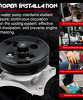 Engine Water Pump With Gasket Pulley Replacement For Chevy Cruze Equinox Malibu Spark GMC Terrain Buick Encore Direct Fit And OEM Style Gasket Pulley Included 12667387 shown with instructional installation text.