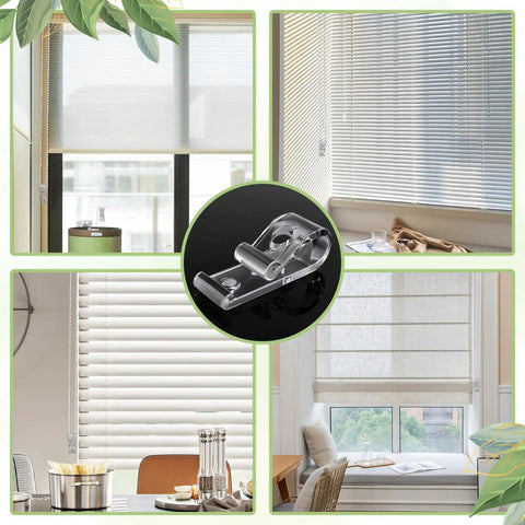 Eight Piece Cord Safety Window Blind Cord Guides For Roller Shades And Bead Chain Systems With Expansion Screws, Easy Install Hooks