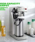 No-Fuss Auto-Filling Commercial Airpot Coffee Brewer 2.2L 74oz with Stainless Steel Thermal Carafe in break room setting