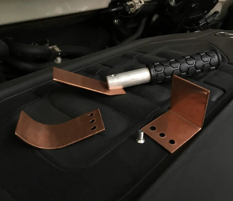 Copper Welding Spoon Set For MIG Spot Welding Three Plate Copper Paddle Backer Kit with flat, curved, and 90-degree angles