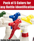 Leak-Free Industrial Spray Heads 10-Pack Built Different Chemical Resistant Trigger Fits 24-OZ Bottle Zero-Drip Design for Car Detailing, Window Washing, and Janitorial Heavy-Duty Workhorse Pro Kit in five colors for easy identification.