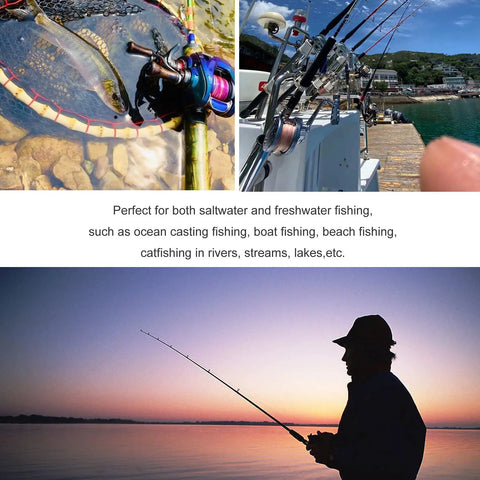 Collage of saltwater and freshwater fishing scenes with Olive Lead Egg Sinker Weights Set, ideal for diverse fishing environments.