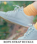 Upgrade Your Daily Drip With Top Tier Metal Alloy Shoe Lace Tips Built To Outlast Worn Aglets on white trainers.
