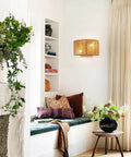 Rattan Wall Sconce Boho Light Fixture Hand Woven Hemp Rope Sconce Lighting for Bedroom Living Room Porch Hallway Warm Glow