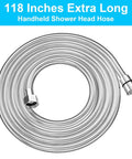 Extra Long 118 Inch Stainless Steel Shower Hose For Handheld Showers Easy Reach Extension And Replacement Flexible And Durable 304