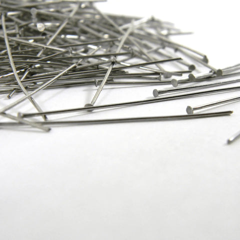 200 Piece 304 Grade Silver Stainless Steel Headpins, 21 Gauge 0.71mm, 2 Inches Long With Flat Round 1.6mm Tops, Jewelry Findings For Crafting, Tarnish Resistant, Durable And Strong For DIY, piled headpins
