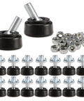 Sixteen Piece Set M6 Thread Adjustable Furniture Levelers With Swivel Screw In Threads, Leveling Feet With Non Slip Pads.
