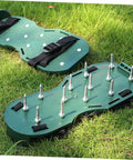 8Pcs Garden Aerator Shoes Straps Durable Aerating Sandals For Lawn For Men And Women on grass