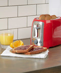 Red 2 Slice Toaster With Extra Wide Slots And Bagel Function For That Grab And Go Crunch On Bagels And Thick Bread Frozen Item Button