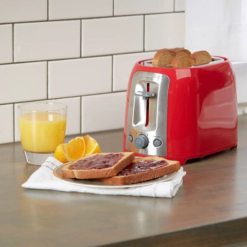 Red 2 Slice Toaster With Extra Wide Slots And Bagel Function For That Grab And Go Crunch On Bagels And Thick Bread Frozen Item Button