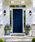 Front door featuring Built Tough WiFi Keypad Deadbolt For Your Front Door Zero Hassle Smart Lock With Matte Black Finish.