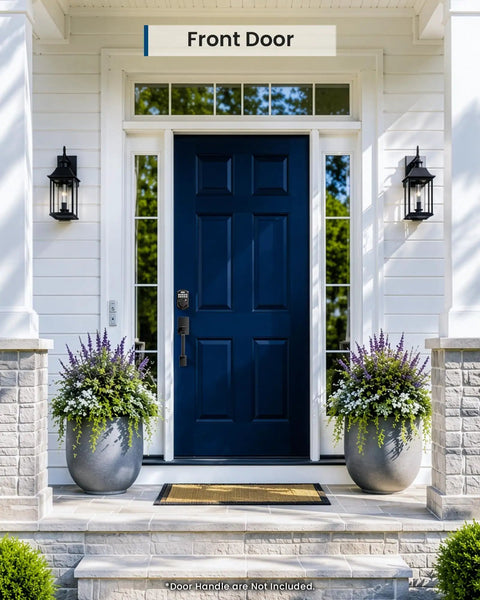 Front door featuring Built Tough WiFi Keypad Deadbolt For Your Front Door Zero Hassle Smart Lock With Matte Black Finish.