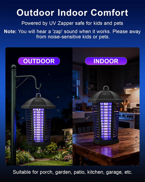 High Power LED Bug Zapper For Outdoor And Indoor Use 4200V Electric Fly Trap No Bulb Replacement Up To 50,000 Hours Lifespan