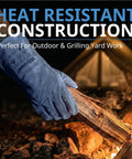 Heavy Duty Leather Welding Gloves With Kevlar Stitching And 1.2mm Natural Cowhide handling firewood by a campfire