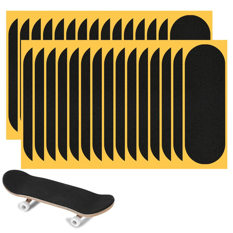 24 Pcs Fingerboard Grip Tape Set Precut 28x100mm Pro Foam Grip Tape For Finger Toys Anti Slip Black PU Self Adhesive Strips