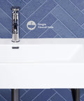 Claire 30 Inch Ceramic Console Sink With Glossy White Basin, Scratch Resistant Non Porous Ceramic, Single Faucet Hole