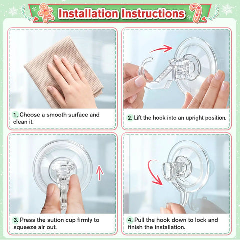 Straight Up Heavy Duty Suction Wreath Hanger Set Of Two Clear Window Clips For Glass Patio Doors And Bathroom Mirrors Got Your Back With Killer Twenty Two Pound Hold And Invisible Look That Plays Nice With Any Home Decor Setup