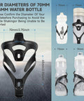 Ultralight carbon fiber bike water bottle cage holder for 70mm-74mm bottles, engineered for mountain and road cycling.