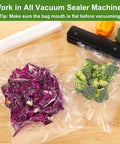Six 11 Inch By 20 Foot Vacuum Sealer Bags Rolls For Food Storage BPA Free with vegetables and vacuum sealer machine