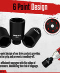 Half Inch Drive Deep Impact Socket Set Eleven Piece Jumbo Metric Six Point Sockets For Axle Nut And Wheel graphic