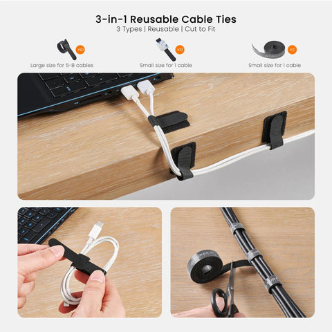 Dope 316 Piece Cable Management Organizer Kit With Cable Raceways, Clips, Sleeves, Ties And Zip Ties For Under Desk Setup