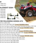 Honda Tie Rod End Kit For FourTrax Rancher Rubicon Rincon Foreman And TRX ATV Models 200 250 300 350 400 420 450 500 520 650 680 FL400 Replacement Steering Linkage four ends and hardware