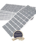 Top Shelf Self Adhesive Felt Pads For Furniture Legs 400 Pack Grey Square Floor Savers thick stick-on grey felt pads.