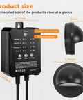Low Voltage LED Deck Lights Kit With Transformer Timer And Photocell Sensor showing dimensions and photocell sensor detail