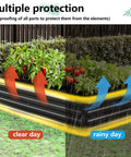 Two Pack Galvanized Raised Garden Beds 8x2x1 Ft Steel Planter Boxes For Vegetables showing rust-proofing on clear and rainy days