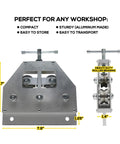 Tubing Straightener For 3/16 To 1 Inch Coiled Brake And Fuel Line Tubing with bench clamp and heavy-duty roller bearings