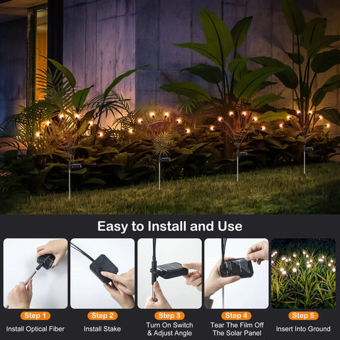 Stunning 8 Pack Outdoor Solar Swaying Lights That Dance Like Fireflies In The Breeze installation guide in garden