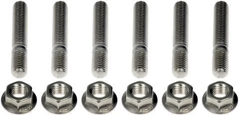 Heavy Duty M10-1.5x62mm Exhaust Flange Stud Kit With Nuts Set Built Tough Stainless Steel heat resistant bolts and nuts set
