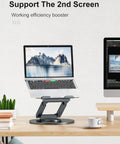 Telescopic Laptop Stand For Desk With 360 Degree Swivel Base Sit To Stand Height Adjustable Portable Riser on desk