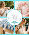 30 Pack Must Have Balloon Arch Clips Clear Plastic Spring Clamps with multifunctional use for backdrops, crafts, and laundry.