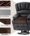 Ultra Thick Recliner Seat Cushion For Seniors, 20 X 20 Inch raised chair pad with soft velvet fabric and non-slip backing.
