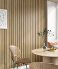 3D Brown Wood Wall Panels Peel And Stick Acoustic Slat Paneling For Bedroom Living Room Office DIY Friendly Easy Install