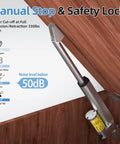 Beast Mode Heavy Duty 12V Linear Actuator installed in wood cabinet, 330 lb load, 6 inch stroke, safety lock visible