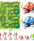 Awesome 48 Piece Puzzle Race Track Car Set For Kids Ages 3 4 5 6 7 8 With City Themed Tracks 6 Road Signs And 2 Cars AA Battery Required