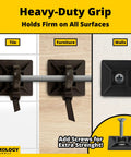 Adhesive-Backed Cable Tie Mounts 100 Pack, UV Black 1.1 x 1.1 Inch Bases with screw-hole anchors on tile, furniture, and walls.