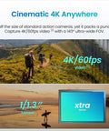 Wearable 4K Action Camera With Cap Mount with 1.3 inch sensor and 4K60fps video shown in scenic outdoor setting