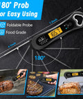 Digital Meat Thermometer With 3 Second Instant Read Temperature Range From 58 Below To 572 Fahrenheit featuring foldable probe and bottle opener