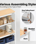 Five Tier 24 Inch Wide Laminated Metal Shelving Unit With Tool Free Boltless Assembly No Drill Needed Setup In Minutes Heavy Duty Multipurpose Storage Rack For Kitchen Garage Pantry Closet And Home Organization shown with shelf styles