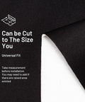 Close-up of black auto headliner fabric with foam backing; shows textured mesh material