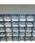 All In One Metric Bolt Bin Kit With Grade 8.8 Fasteners And Hex Head Cap Screws In M6 M8 M10 M12 M16 Plus Flat And Lock Washers In A 40 Hole Bin Storage Case