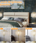 Crystal Touch Table Lamp With USB C And USB A Ports Dimmable Bedside Nightstand Light Gold Finish Crystal Shade Tap Control Bulb