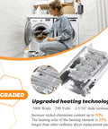 Woman using Easy Fit Dryer Heating Element And Thermal Fuse Kit For Whirlpool Kenmore Maytag Amana, with detailed heating element close-up