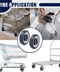 Smooth As Butter Blue TPU Polyurethane Shopping Cart Caster Wheels Replacement Kit Heavy Duty Swivel Casters showcased on carts and platforms.
